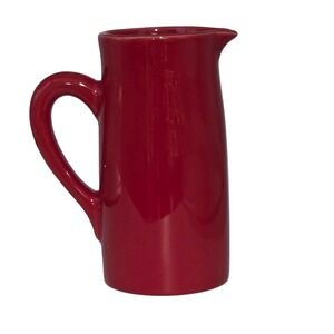 Red‎ Ceramic Pitcher Vase 8.25"H